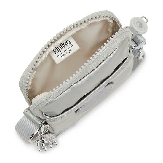Sac Mobile Kipling Tally Metallic Crossbody Argent | FR 1846BE